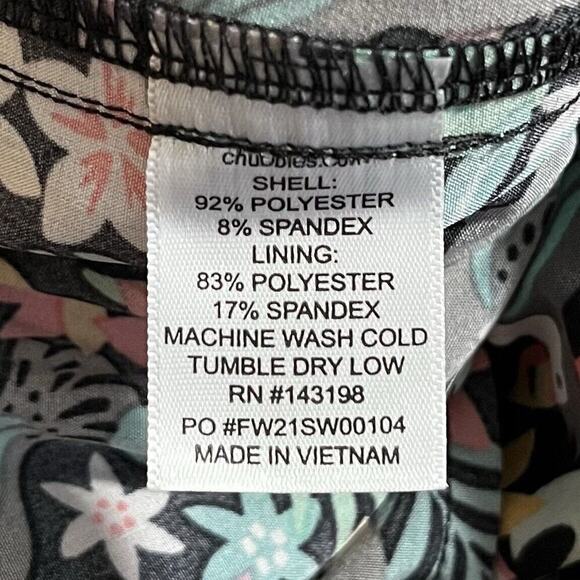 Chubbies The Bloomerangs 7" Swim Trunks Size S Black Floral Beach Vacation NWOT - Picture 8 of 8